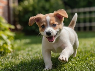 Jack Russell terrier walking on grass