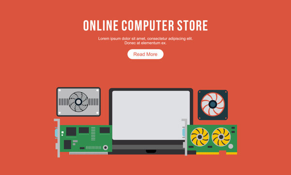 Computer banners logo. Computer store logo
