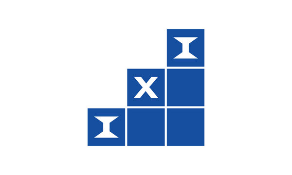 IXI initial letter financial logo design vector template. economics, growth, meter, range, profit, loan, graph, finance, benefits, economic, increase, arrow up, grade, grew up, topper, company, scale