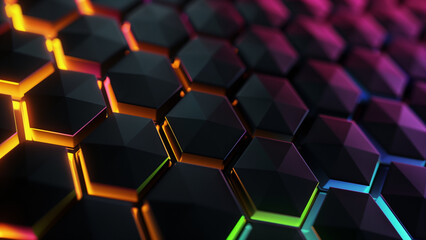 The Hexagonal Matrix: A Journey through Gradient Light Lines