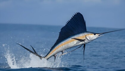 A Majestic Sailfish Leaping Gracefully Out Of The