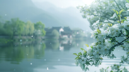 A Dance of Dew-Kissed Crab Apple Blossom