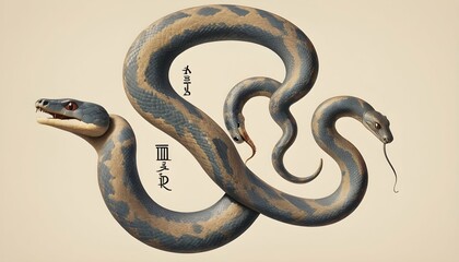 A Snake With Its Body Forming The Shape Of A Lette