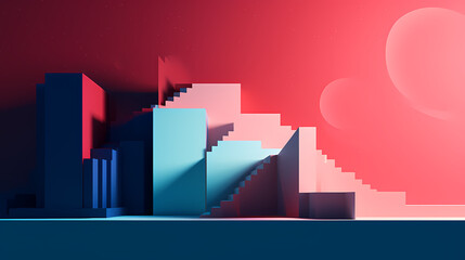 Fototapeta premium Otherworldly minimalist architectural design