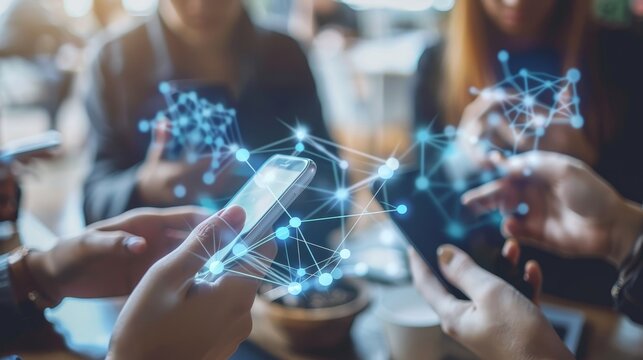 Telecommunication Digital Device Networking Concept   AI generated illustration