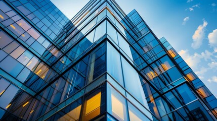Obraz premium The elegance and sophistication of a macro shot of a modern office building AI generated illustration