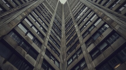 The geometric patterns of a macro shot of a city skyscraper    AI generated illustration