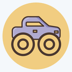 Icon Monster Truck. suitable for Education symbol. flat style. simple design editable. design template vector. simple illustration