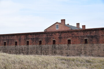 old brick fort wall cannons historical battle