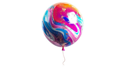 Multicolored balloon floating in the air