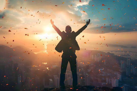 Success, winning, growing, celebration theme, party background, career wallpaper