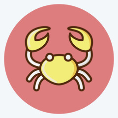 Icon Crab. suitable for Meat. flat style. simple design editable. design template vector. simple illustration
