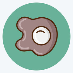 Icon Fried Egg. suitable for Meat. flat style. simple design editable. design template vector. simple illustration