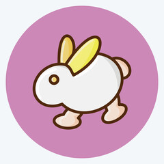 Icon Rabbit. suitable for Meat. flat style. simple design editable. design template vector. simple illustration