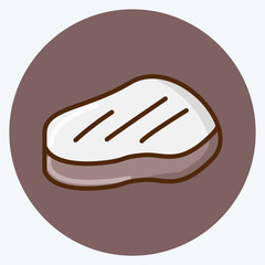 Icon Steak. suitable for Meat. flat style. simple design editable. design template vector. simple illustration