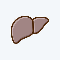 Icon Liver. suitable for education symbol. flat style. simple design editable. design template vector. simple illustration