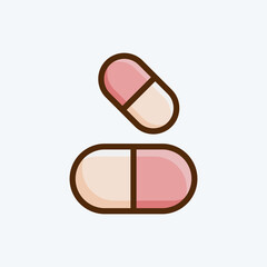 Icon Pills. suitable for education symbol. flat style. simple design editable. design template vector. simple illustration