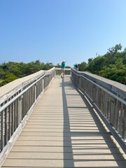 wooden bridge over the river