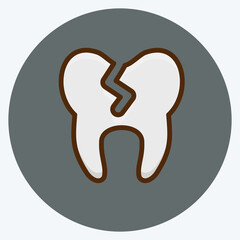 Icon Bad Tooth. suitable for medicine symbol. flat style. simple design editable. design template vector. simple illustration