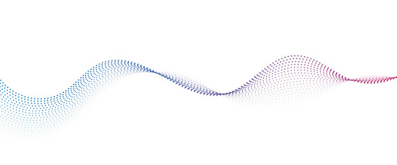 Flowing Dot Wave Pattern Halftone Curve Shape on Transparent Background