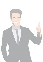 Business People Smiling In the Blank Space