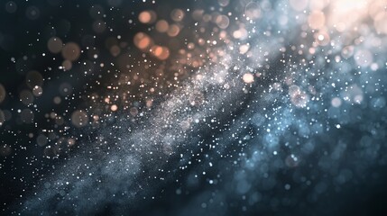 Abstract bokeh image of small dust particles. Concept Dust particles no larger than 2.5 microns PM2.5. - obrazy, fototapety, plakaty