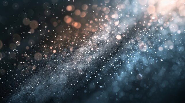 Abstract bokeh image of small dust particles. Concept Dust particles no larger than 2.5 microns PM2.5.