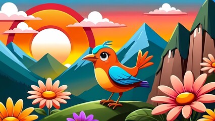 Fototapeta premium birds on a branch