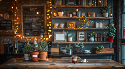 Fototapeta na wymiar A Coffee Shop Table Set for Inspiration