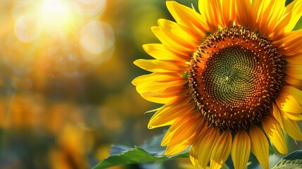 Obraz premium A breathtaking close-up of a sunflower in full bloom AI generated illustration