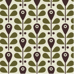 Geometrical Retro Florals Background Wallpaper