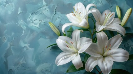 Fototapeta na wymiar White liles flowers