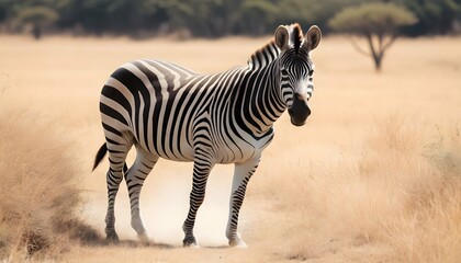 A Zebra In A Safari Exploration - obrazy, fototapety, plakaty