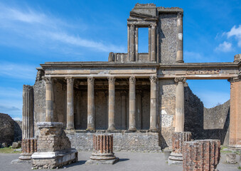 Ancient Roman ruins in Pompeii Italy