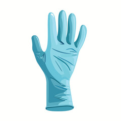 Surgery glove medical protective flat vector illust