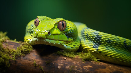 green lizard on a branch - Powered by Adobe