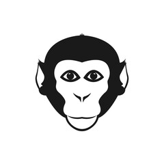 Monkey icon flat style isolated on white background. Vector illustration
