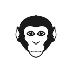 Monkey icon flat style isolated on white background. Vector illustration
