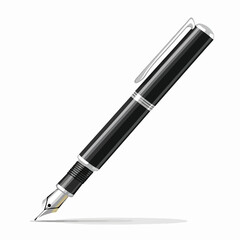 Vector illustration of pen on white background flat