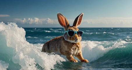 Rolgordijnen Surfer rabbit © Khurram