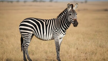 Fototapeta na wymiar A Zebra In A Safari Journey