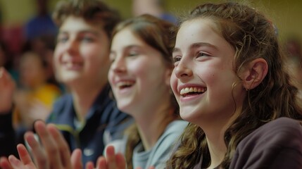 Fototapeta premium Extracurricular Excellence Cinematic shots of students participating in extracurricular activities such as sports music and deb AI generated illustration
