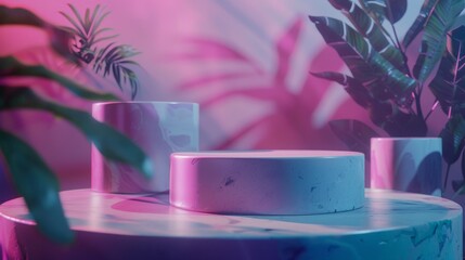 Functional Versatility Cinematic shots highlighting the functional versatility of a product on a podium with close-ups demonstr  AI generated illustration