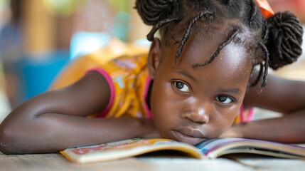 Literacy Empowerment Detailed captures of literacy programs and reading initiatives promoting the love for reading and lifelong AI generated illustration