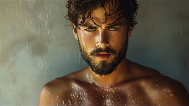 Hot Guy Surfer Tan Athletic Male Model Hunk Attractive Man