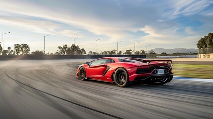 Fototapeta premium Supercar Test Drives Professional captures of supercar test drives offering potential buyers the opportunity to experience the AI generated illustration