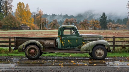 Vintage Pickup Trucks Detailed captures of vintage pickup trucks showcasing their rugged charm utilitarian design and timeless   AI generated illustration