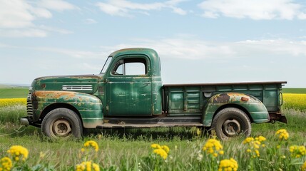 Vintage Pickup Trucks Detailed captures of vintage pickup trucks showcasing their rugged charm utilitarian design and timeless  AI generated illustration