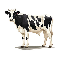 Whole Holstein spotted dairy cow or cattle flat vec