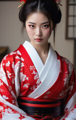 Samurai girl looking at viewer